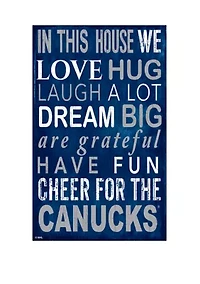 NHL Vancouver Canucks 11 in x 19 in In This House Sign