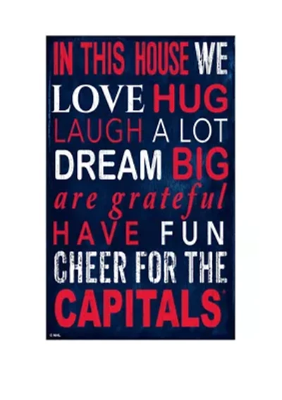 NHL Washington Capitals 11 in x 19 in In This House Sign
