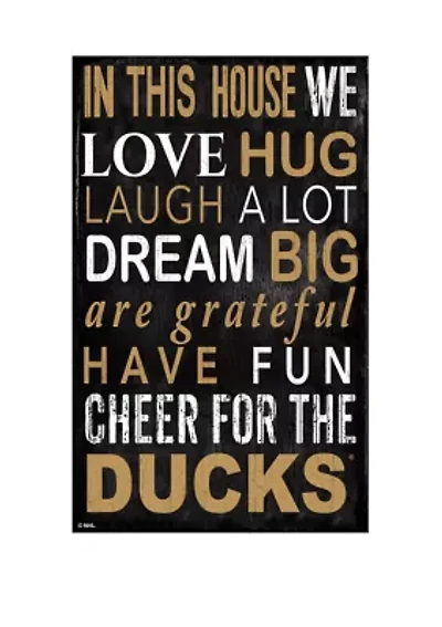 NHL Anaheim Ducks 11 in x 19 in In This House Sign
