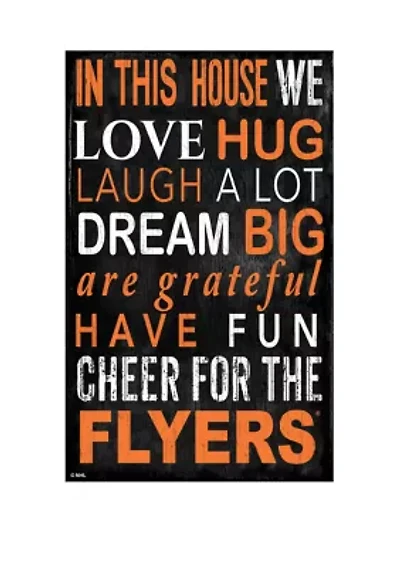 NHL Philadelphia Flyers 11 in x 19 in In This House Sign
