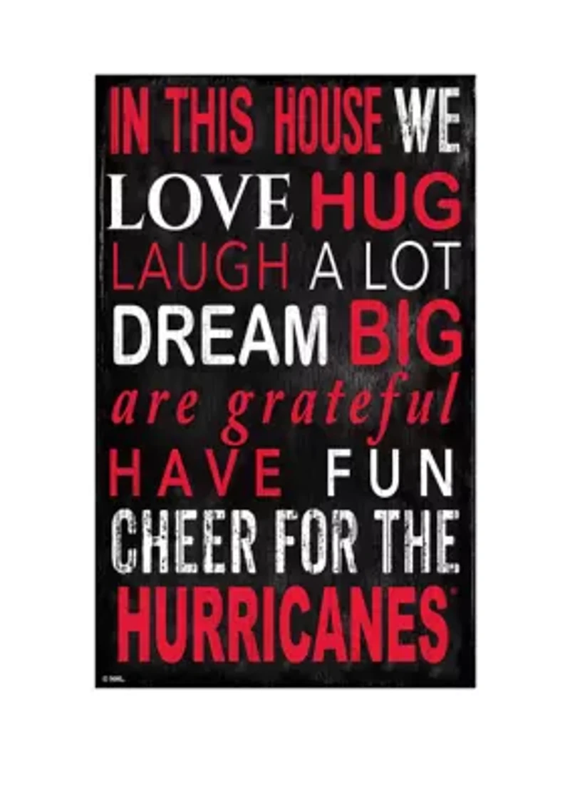 NHL Carolina Hurricanes 11 in x 19 in In This House Sign