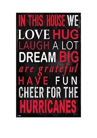 NHL Carolina Hurricanes 11 in x 19 in In This House Sign