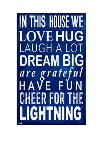 NHL Tampa Bay Lightning 11 in x 19 in In This House Sign