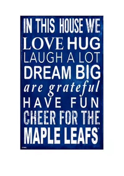 NHL Toronto Maple Leafs 11 in x 19 in In This House Sign