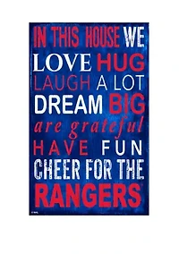 NHL New York Rangers 11 in x 19 in In This House Sign