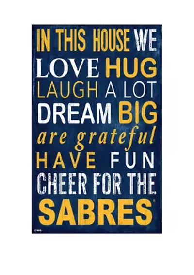 NHL Buffalo Sabres 11 in x 19 in In This House Sign