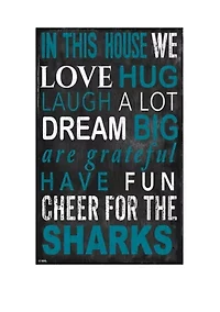 NHL San Jose Sharks 11 in x 19 in In This House Sign