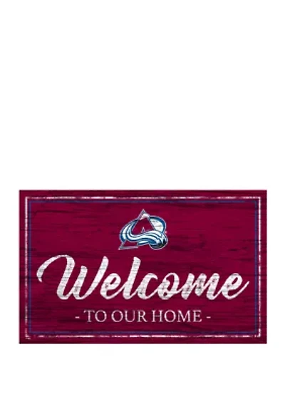 NHL Colorado Avalanche 11 in x 19 in Team Color Welcome Sign