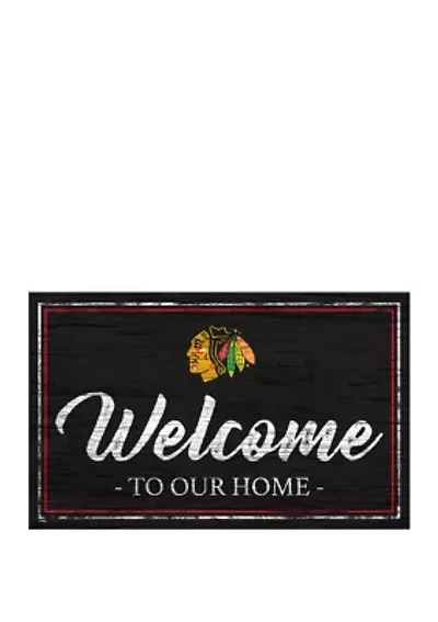 NHL Chicago Blackhawks 11 in x 19 in Team Color Welcome Sign