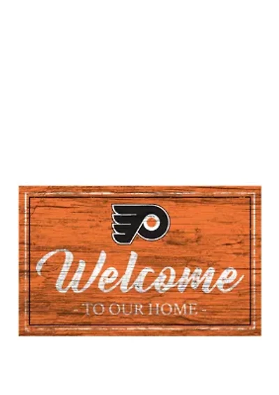 NHL Philadelphia Flyers 11 in x 19 in Team Color Welcome Sign