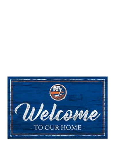 NHL New York Islanders 11 in x 19 in Team Color Welcome Sign