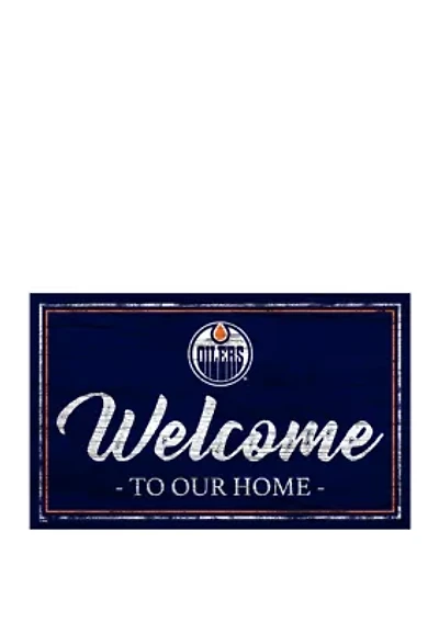 NHL Edmonton Oilers 11 in x 19 in Team Color Welcome Sign