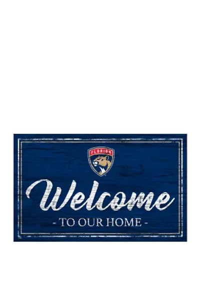 NHL Florida Panthers 11 in x 19 in Team Color Welcome Sign