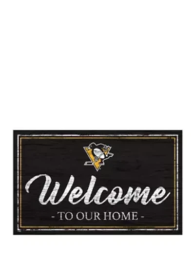 NHL Pittsburgh Penguins 11 in x 19 in Team Color Welcome Sign