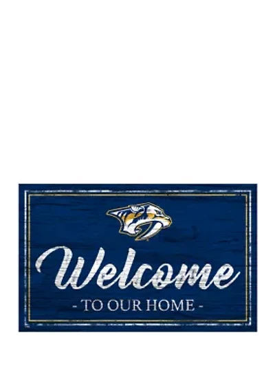 NHL Nashville Predators 11 in x 19 in Team Color Welcome Sign