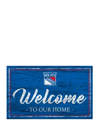 NHL New York Rangers 11 in x 19 in Team Color Welcome Sign