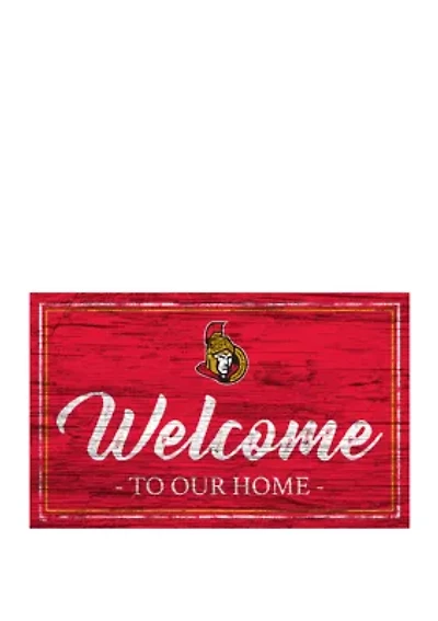NHL Ottawa Senators 11 in x 19 in Team Color Welcome Sign
