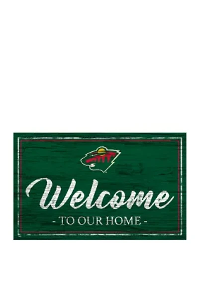 NHL Minnesota Wild 11 in x 19 in Team Color Welcome Sign