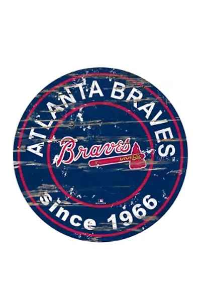 MLB Atlanta Braves 24 Inch Established Date Round Sign