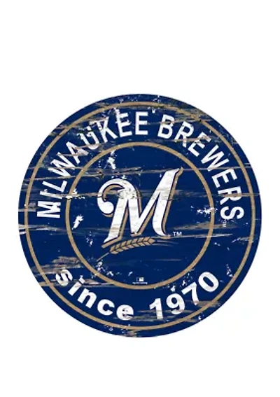MLB Milwaukee Brewers 24 Inch Established Date Round Sign