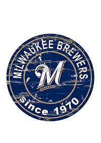 MLB Milwaukee Brewers 24 Inch Established Date Round Sign