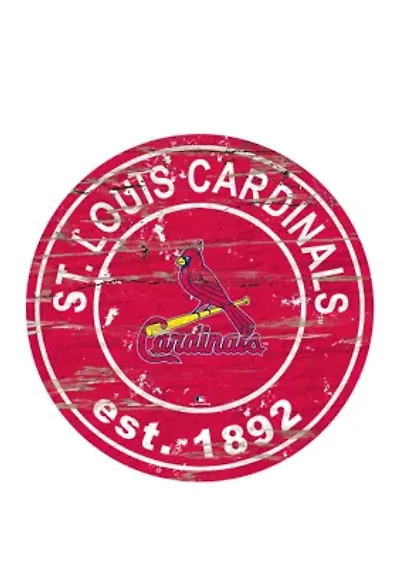 MLB St. Louis Cardinals 24 Inch Est. Date Round Sign