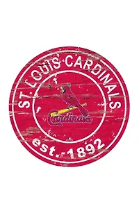 MLB St. Louis Cardinals 24 Inch Est. Date Round Sign