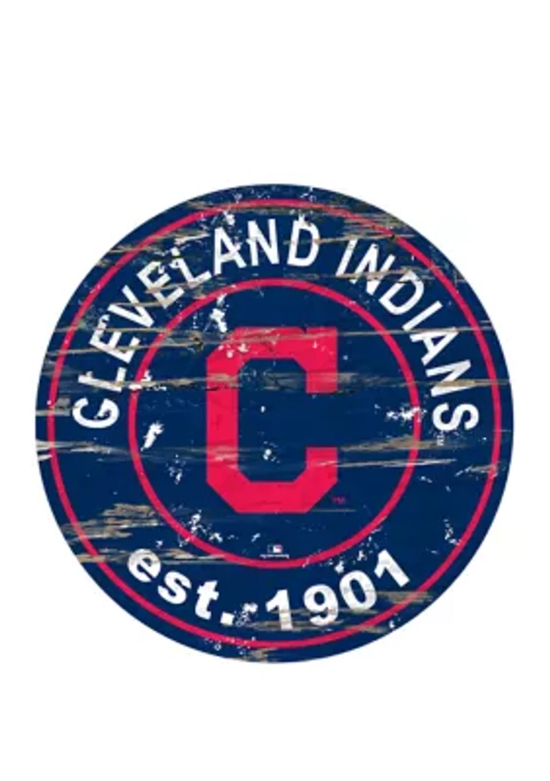 MLB Cleveland Indians 24 Inch Established Date Round Sign