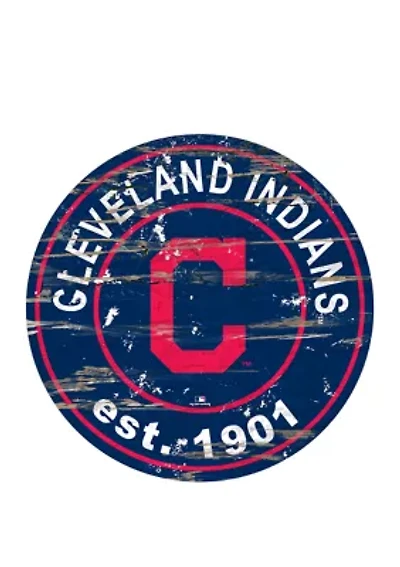 MLB Cleveland Indians 24 Inch Established Date Round Sign