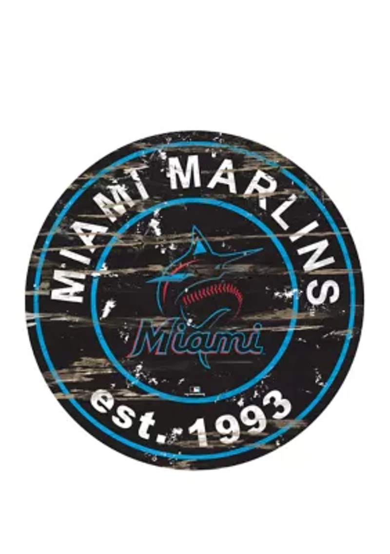 MLB Miami Marlins 24 Inch Established Date Round Sign