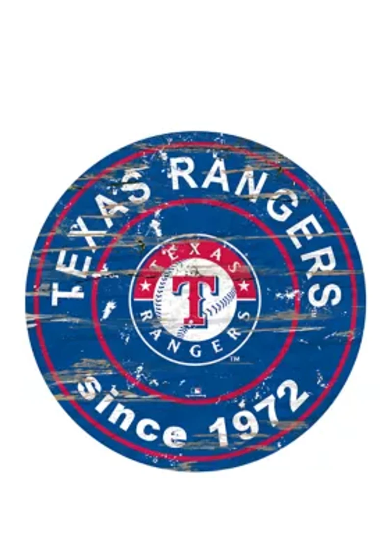 MLB Texas Rangers 24 Inch Established Date Round Sign