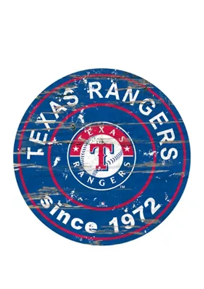 MLB Texas Rangers 24 Inch Established Date Round Sign
