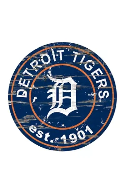 MLB Detroit Tigers 24 Inch Established Date Round Sign