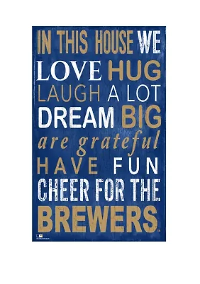 MLB Milwaukee Brewers In This House Sign