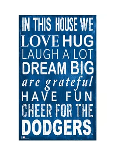 MLB Los Angeles Dodgers In This House Sign
