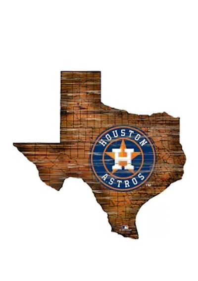 MLB Houston Astros 24in. Distressed State w/Logo Sign