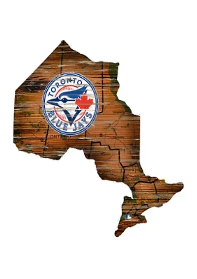 MLB Toronto Blue Jays 24in. Distressed State w/Logo Sign