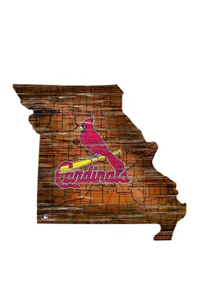 MLB St. Louis Cardinals 24" Disressed State w/Logo