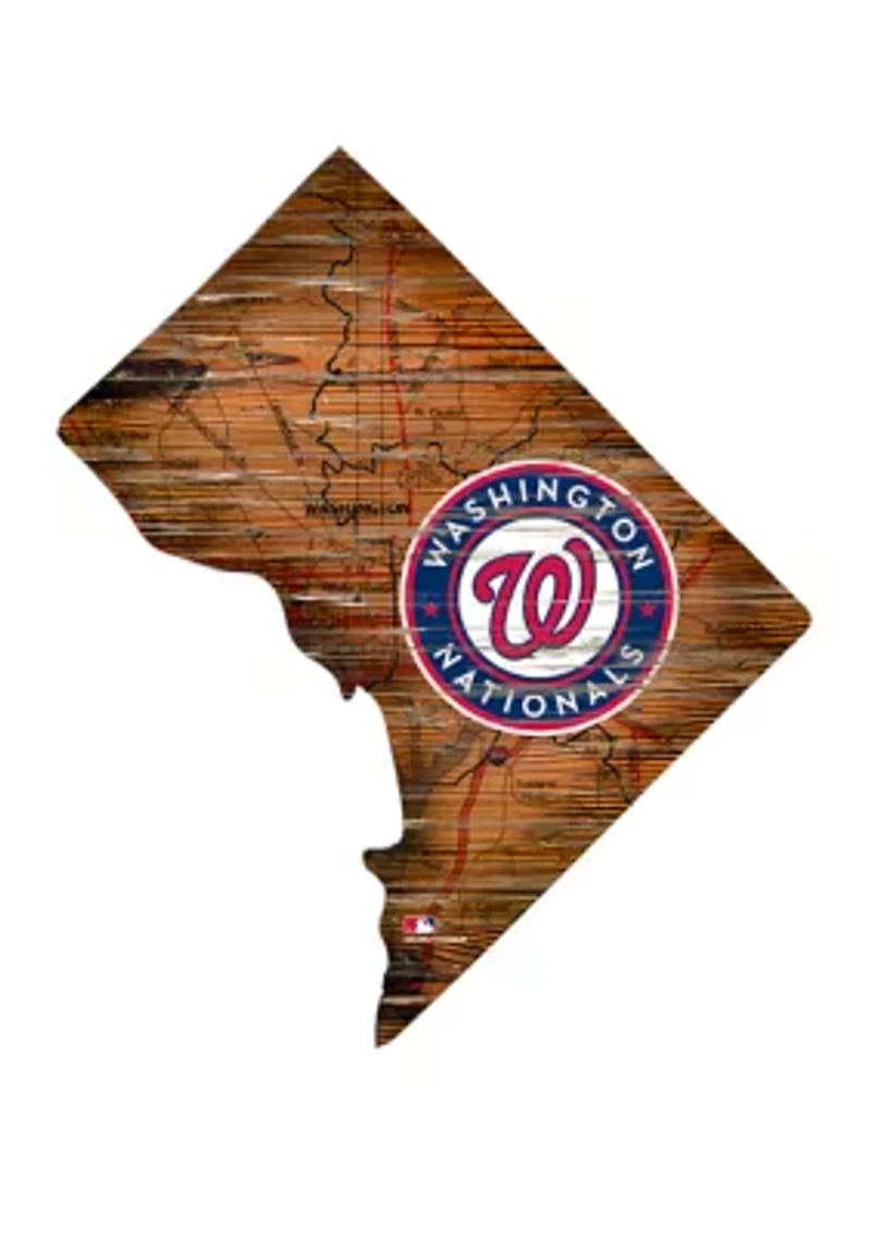 MLB Washington Nationals 24in. Distressed State w/Logo Sign
