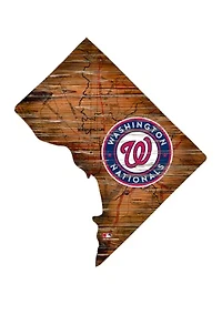 MLB Washington Nationals 24in. Distressed State w/Logo Sign