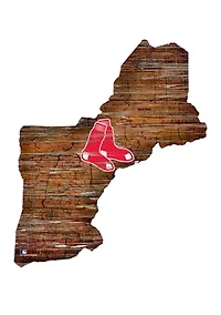 MLB Boston Red Sox 24in. Distressed State w/Logo Sign