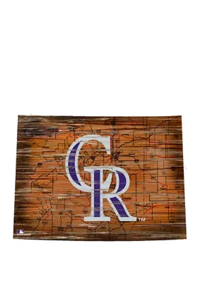 MLB Colorado Rockies 24" Distressed State w/Logo