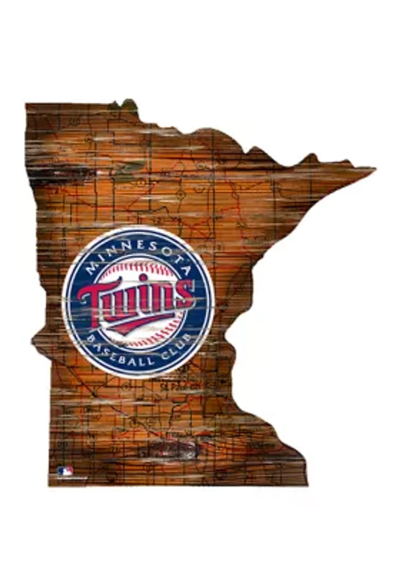 MLB Minnesota Twins 24" Distressed State w/Logo