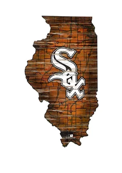 MLB Chicago White Sox 24in. Distressed State w/Logo Sign