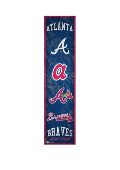 MLB Atlanta Braves 6 in x 24 in Heritage Banner Sign