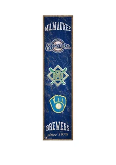 MLB Milwaukee Brewers 6 in x 24 in Heritage Banner Sign