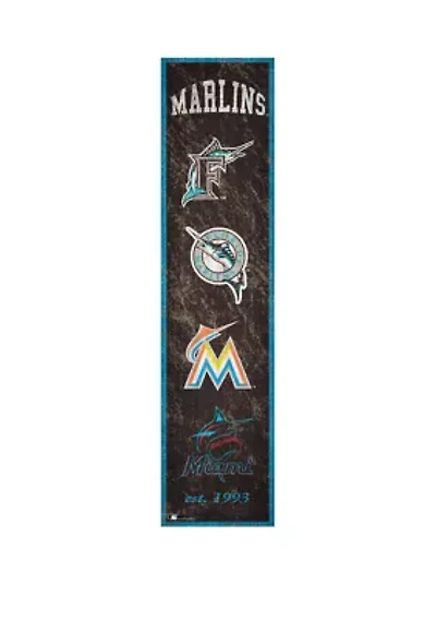 MLB Miami Marlins 6 in x 24 in Heritage Banner Sign