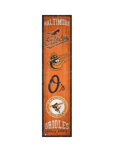 MLB Baltimore Orioles 6 in x 24 in Heritage Banner Sign