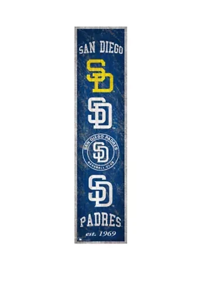 MLB San Diego Padres 6 in x 24 in Heritage Banner Sign