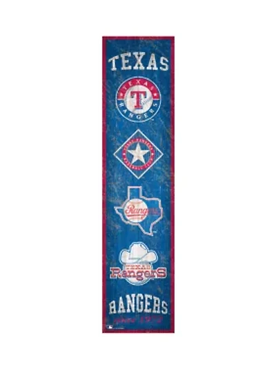 MLB Texas Rangers 6 in x 24 in Heritage Banner Sign